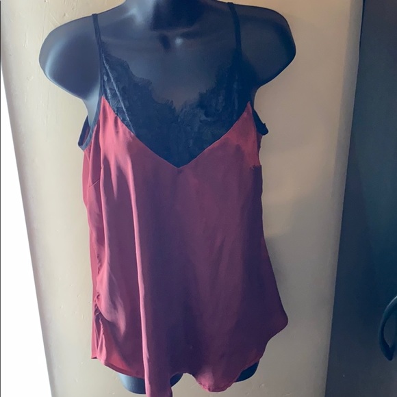 Laced maroon camisole top - Picture 1 of 4